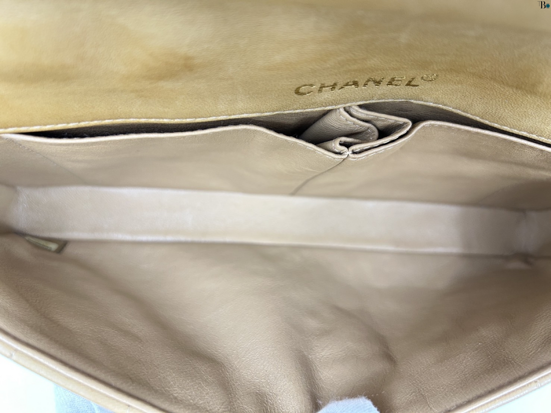 Chanel Chocolate Bar Shoulder Bag Beige