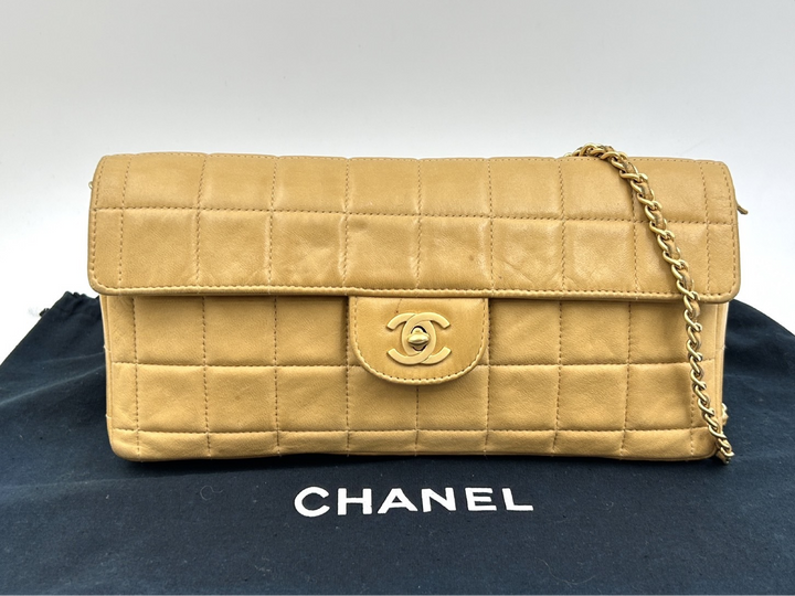 Chanel Chocolate Bar Shoulder Bag Beige