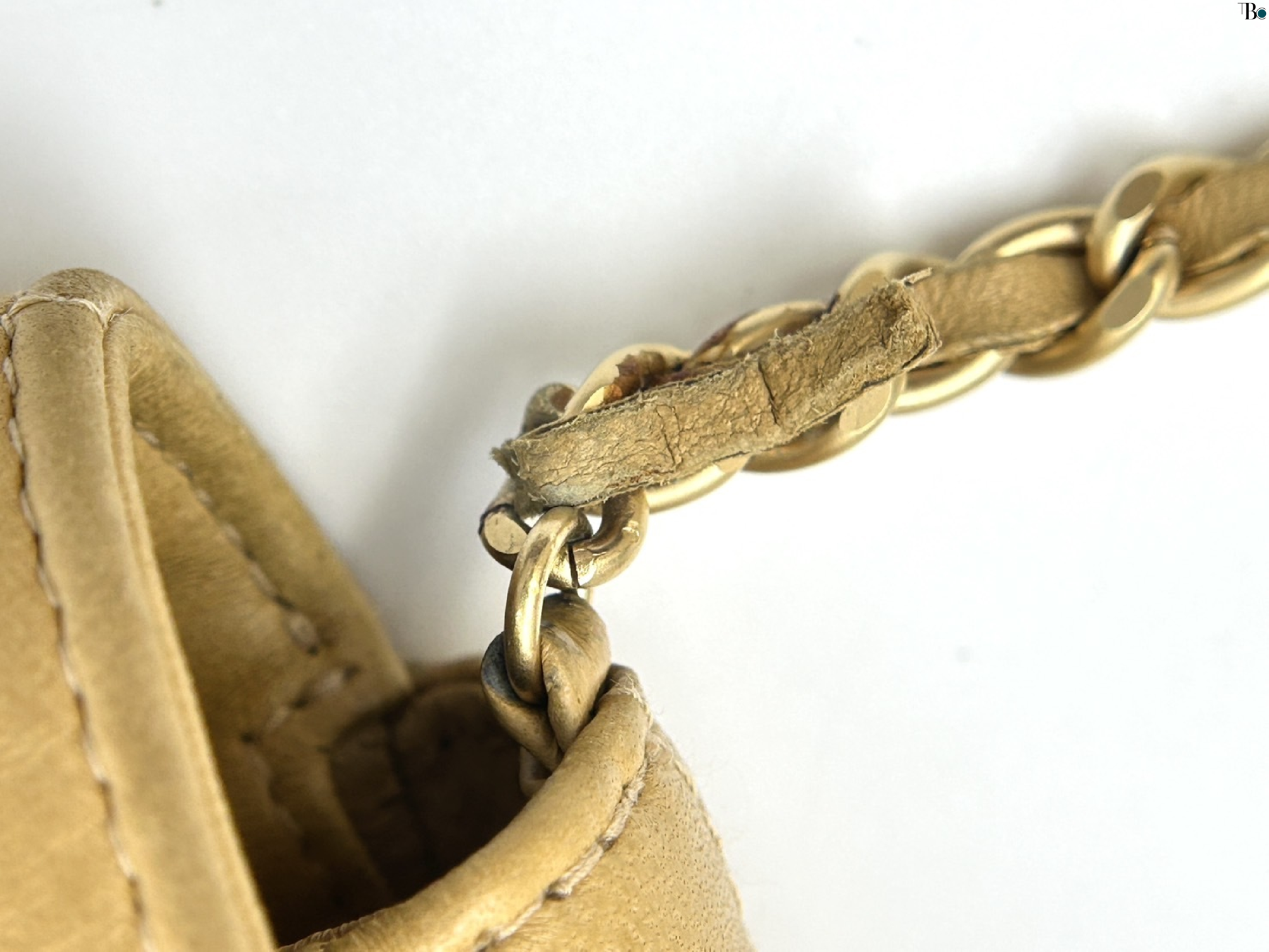 Chanel Chocolate Bar Shoulder Bag Beige