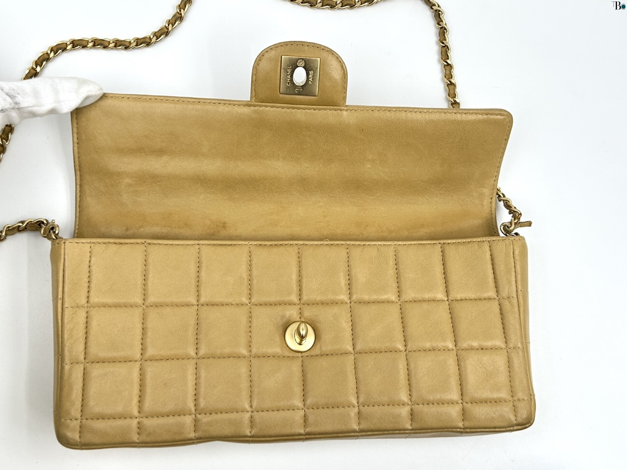 Chanel Chocolate Bar Shoulder Bag Beige