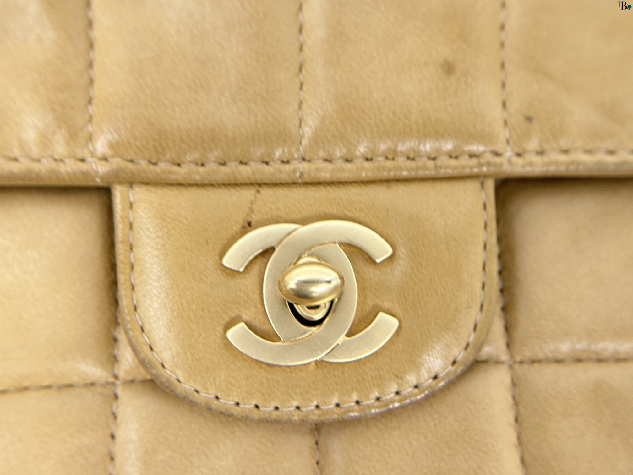 Chanel Chocolate Bar Shoulder Bag Beige