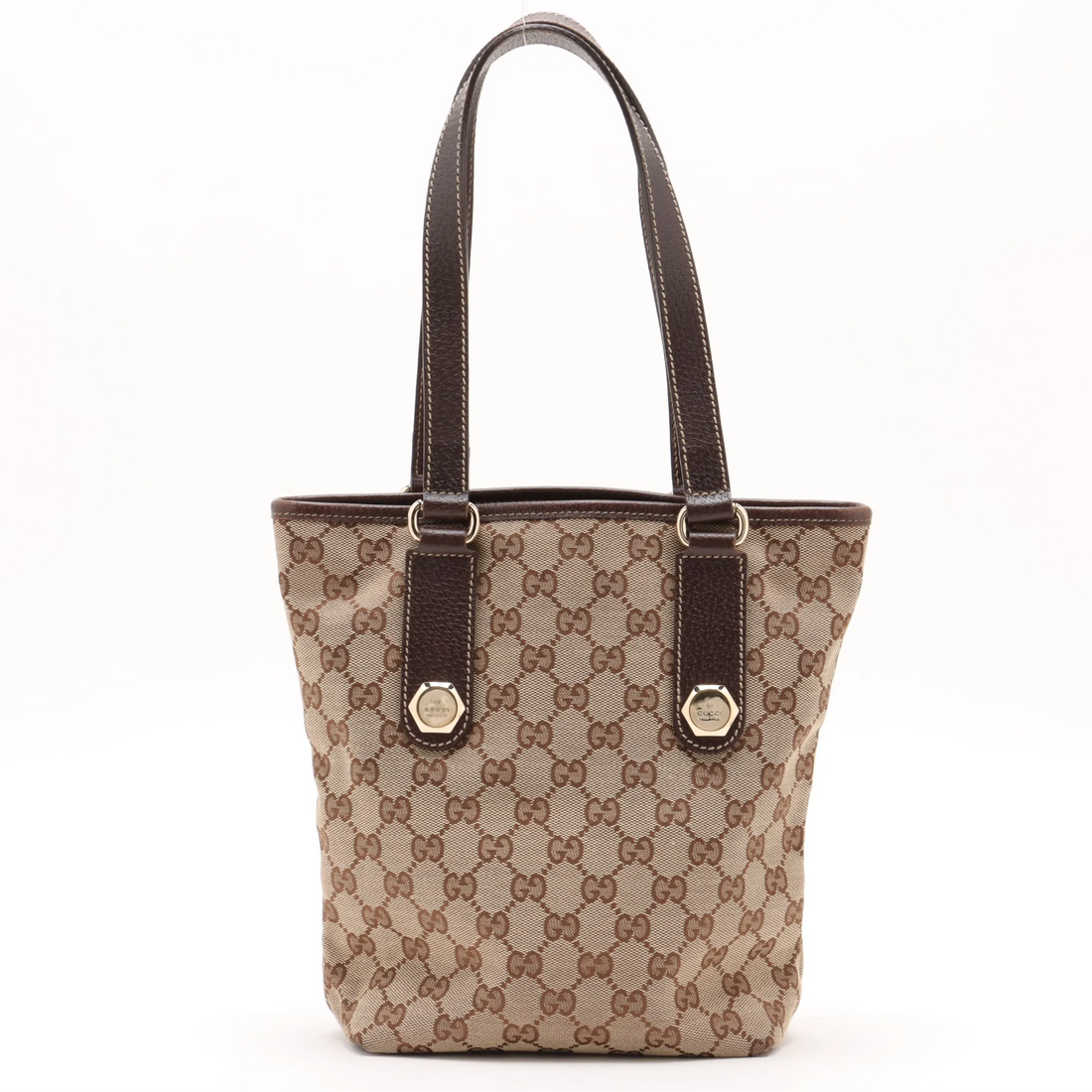 Gucci GG Canvas x Leather Tote Bag Beige/Bruin