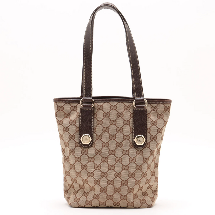 Gucci GG Canvas x Leather Tote Bag Beige/Bruin