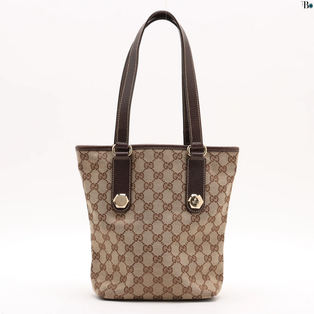 Gucci GG Canvas x Leather Tote Bag Beige/Bruin