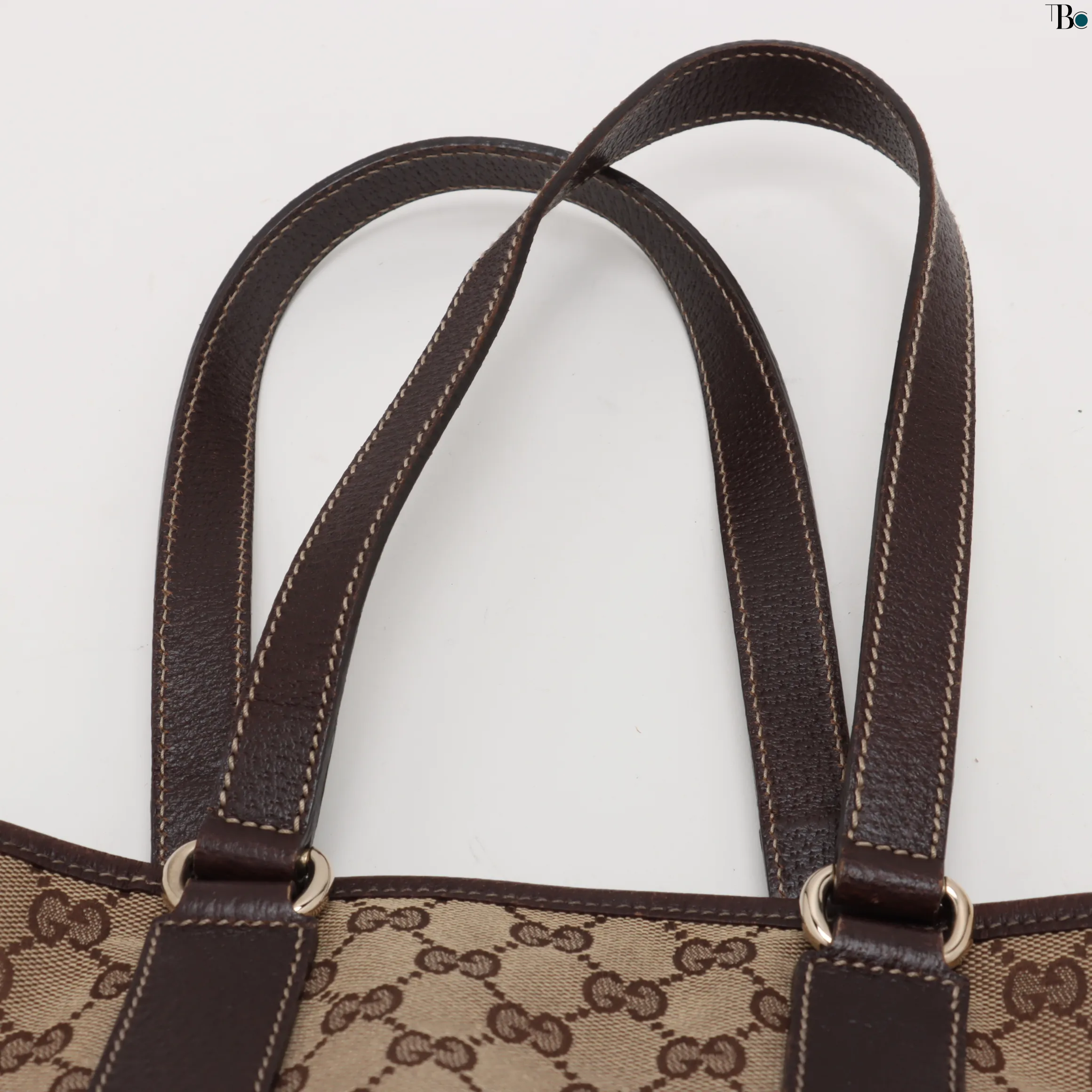 Gucci GG Canvas x Leather Tote Bag Beige/Bruin