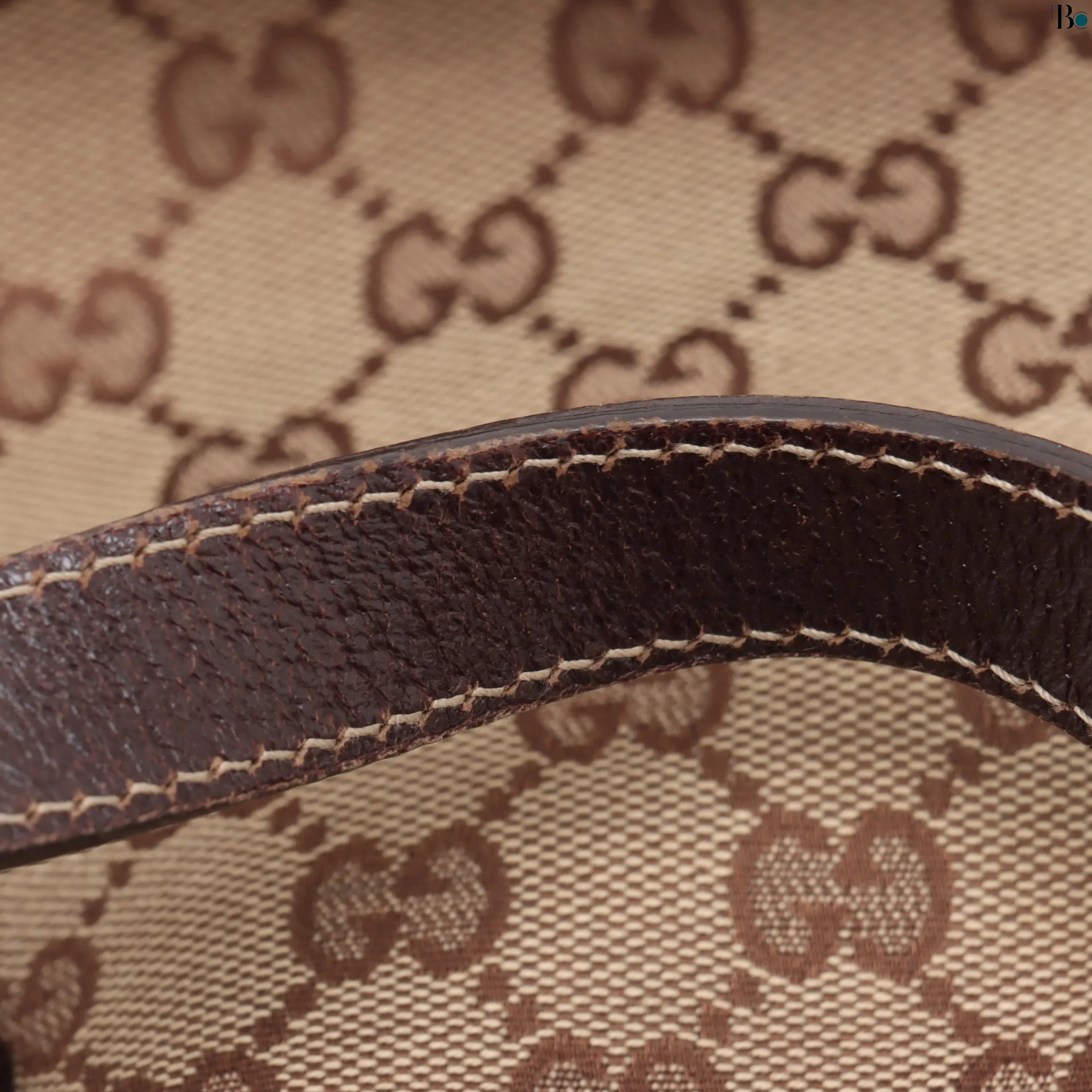 Gucci GG Canvas x Leather Tote Bag Beige/Bruin