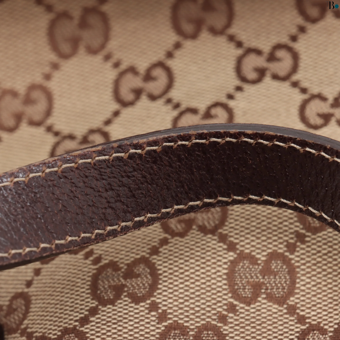 Gucci GG Canvas x Leather Tote Bag Beige/Bruin