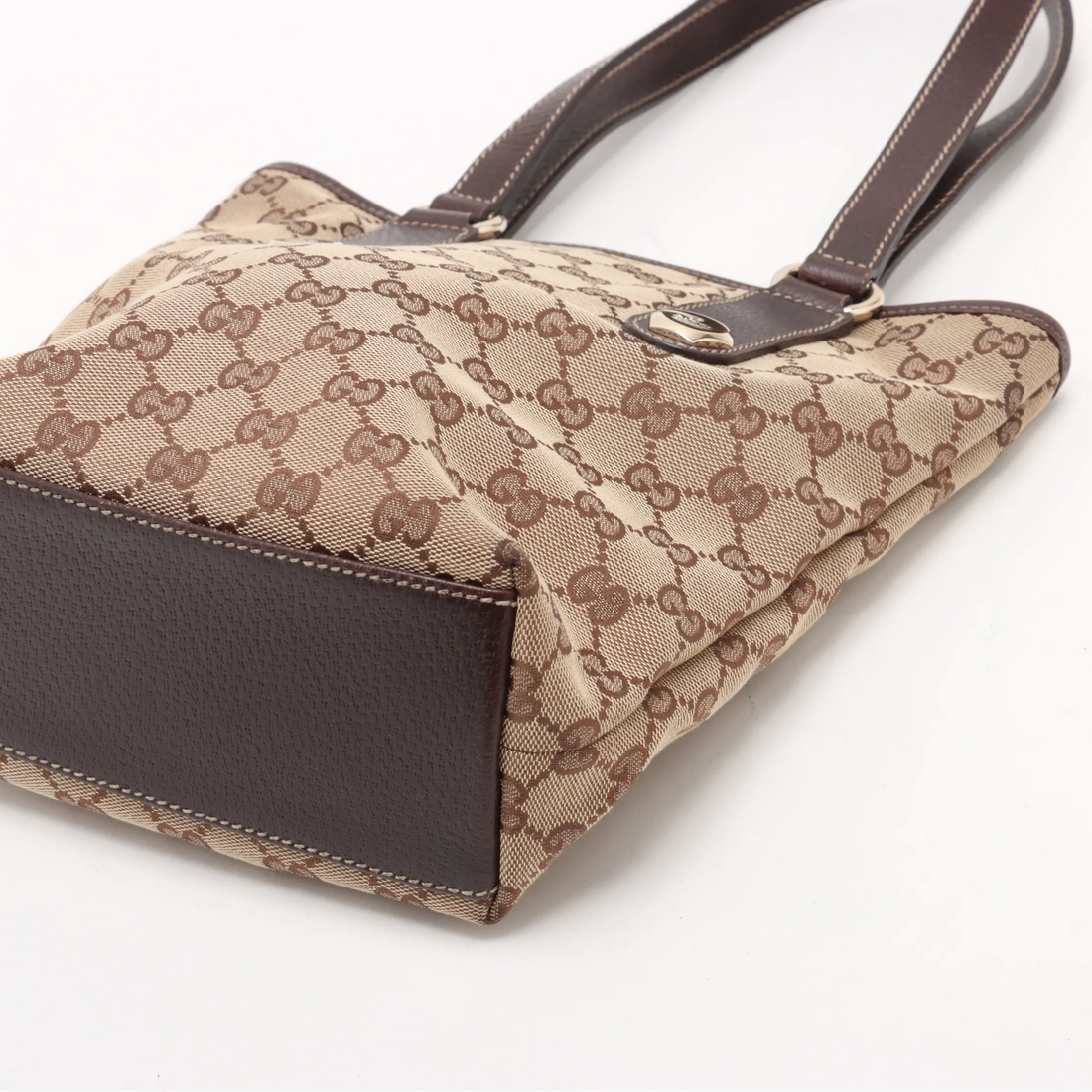 Gucci GG Canvas x Leather Tote Bag Beige/Bruin