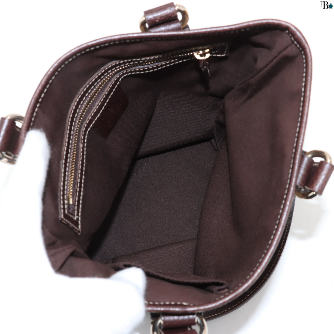 Gucci GG Canvas x Leather Tote Bag Beige/Bruin