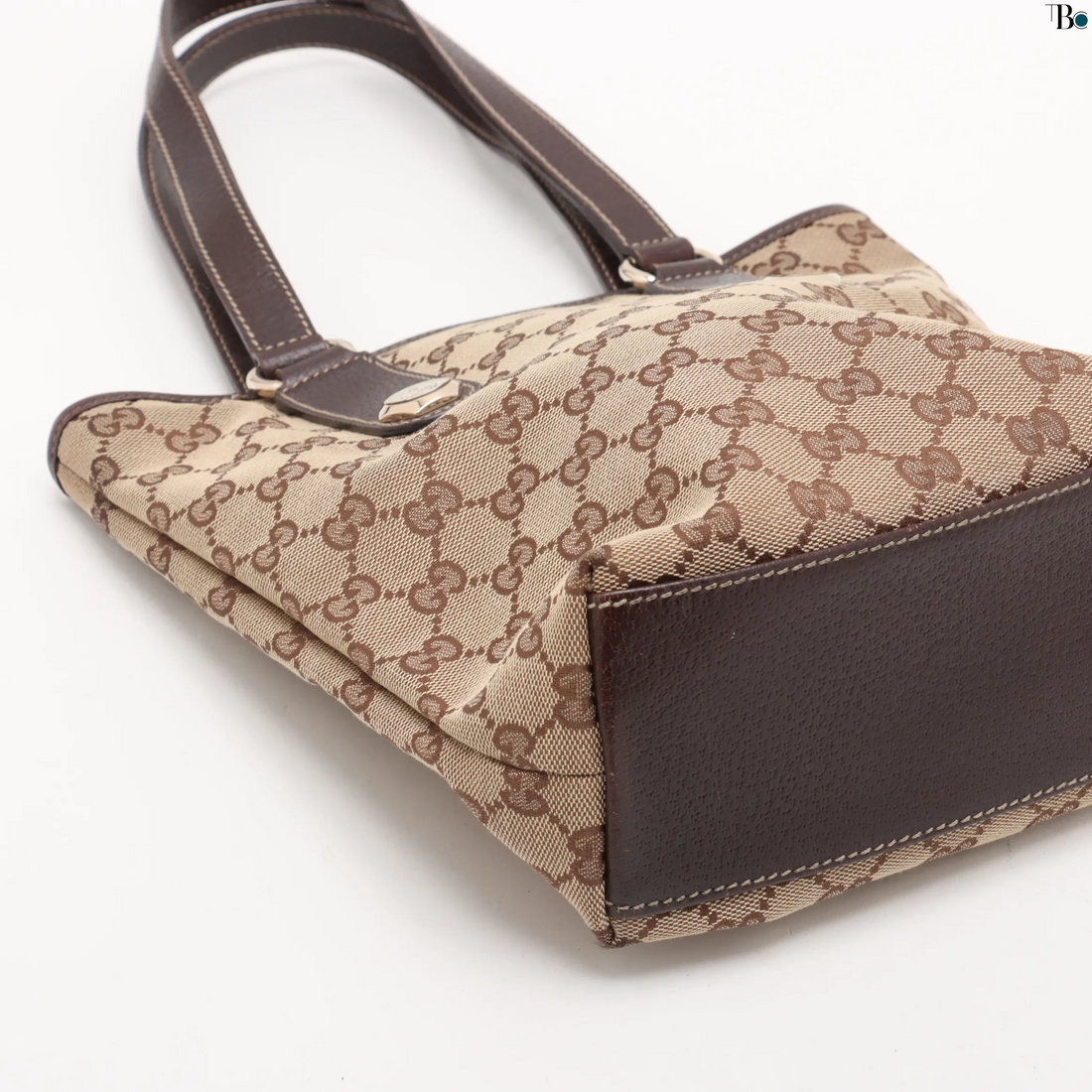 Gucci GG Canvas x Leather Tote Bag Beige/Bruin