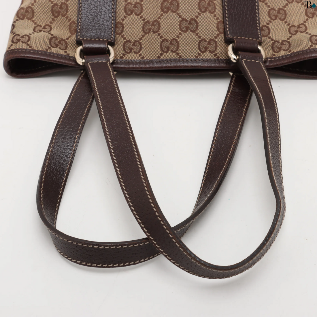 Gucci GG Canvas x Leather Tote Bag Beige/Bruin